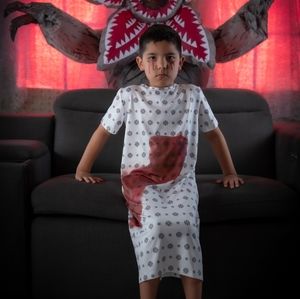 Kids Stranger Things Cosplay Costume Hospital Gown